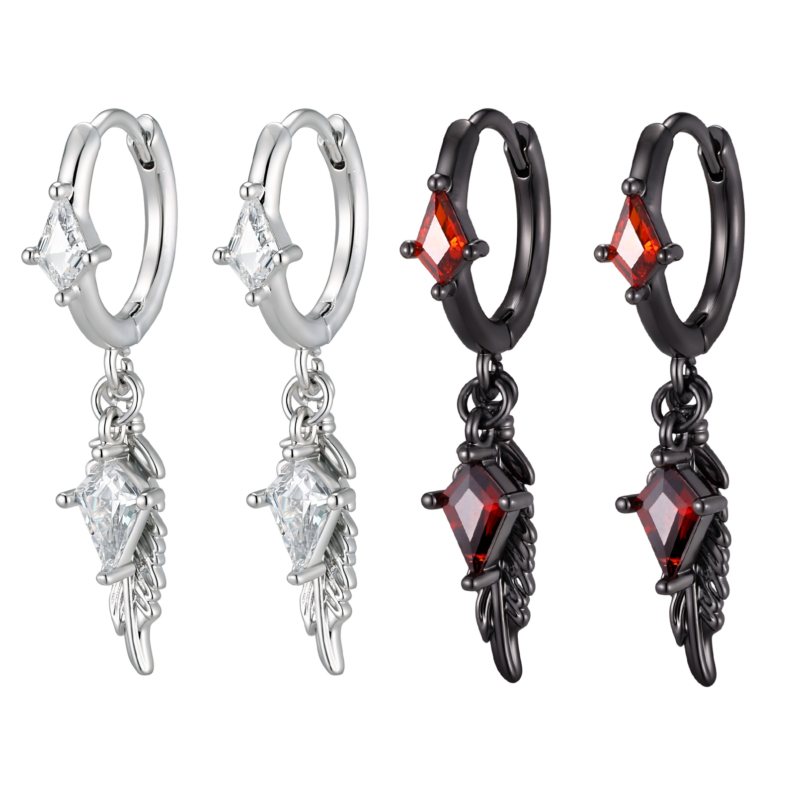 Women'S Fashion Edgy - Anting-anting Huggie Hoop CZ Rhombus Wing