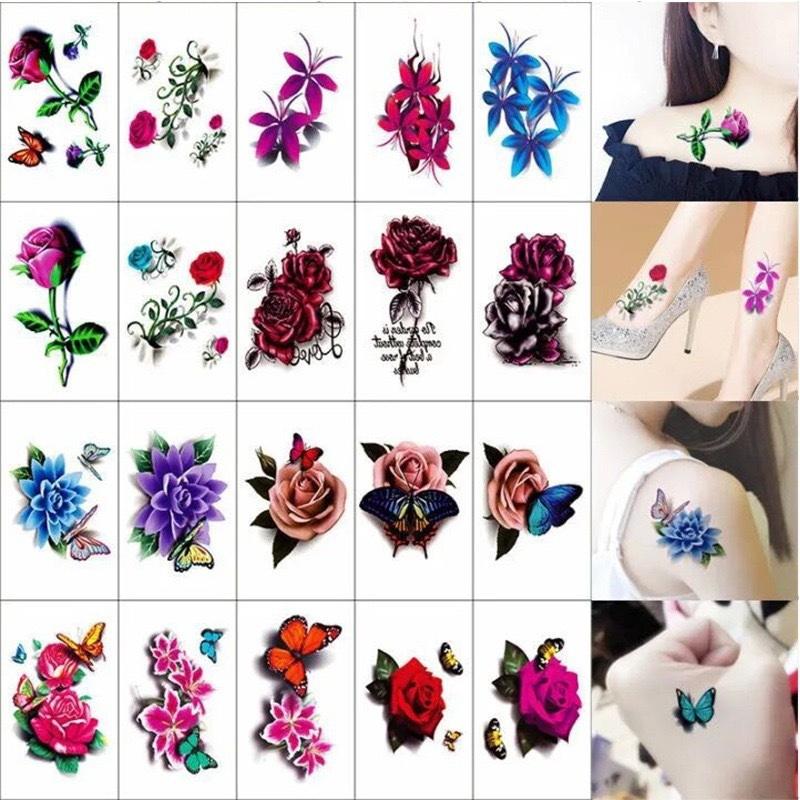 Women And Men Fashion - 20 Lembar Stiker Tato Sementara Motif