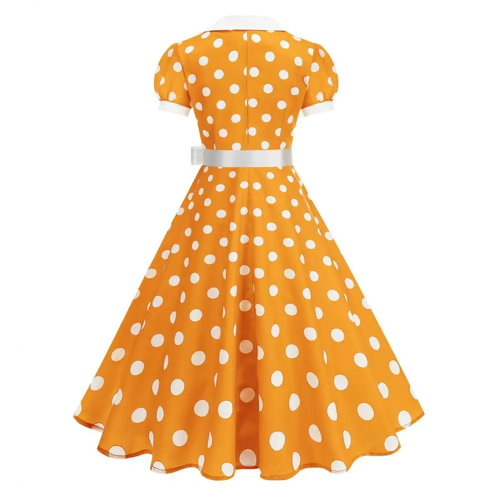 Women'S Fashion In The 60S - Gaun Musim Panas Vintage Polka Dot