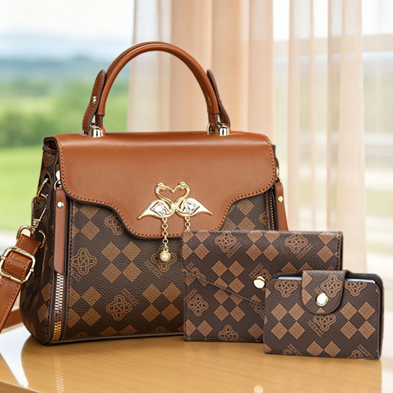 Crossbody Bag Women - Set tas wanita 3-in-1, tas selempang