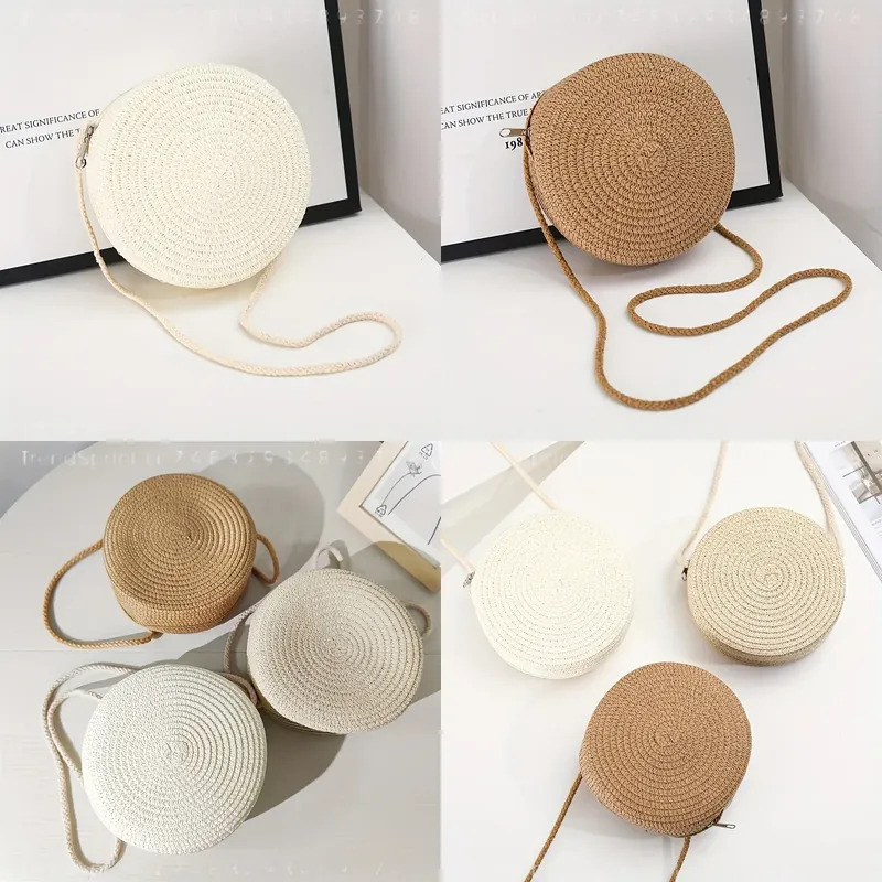 Crossbody Bag Women - Tas Selempang Rotan Anyaman Bulat untuk