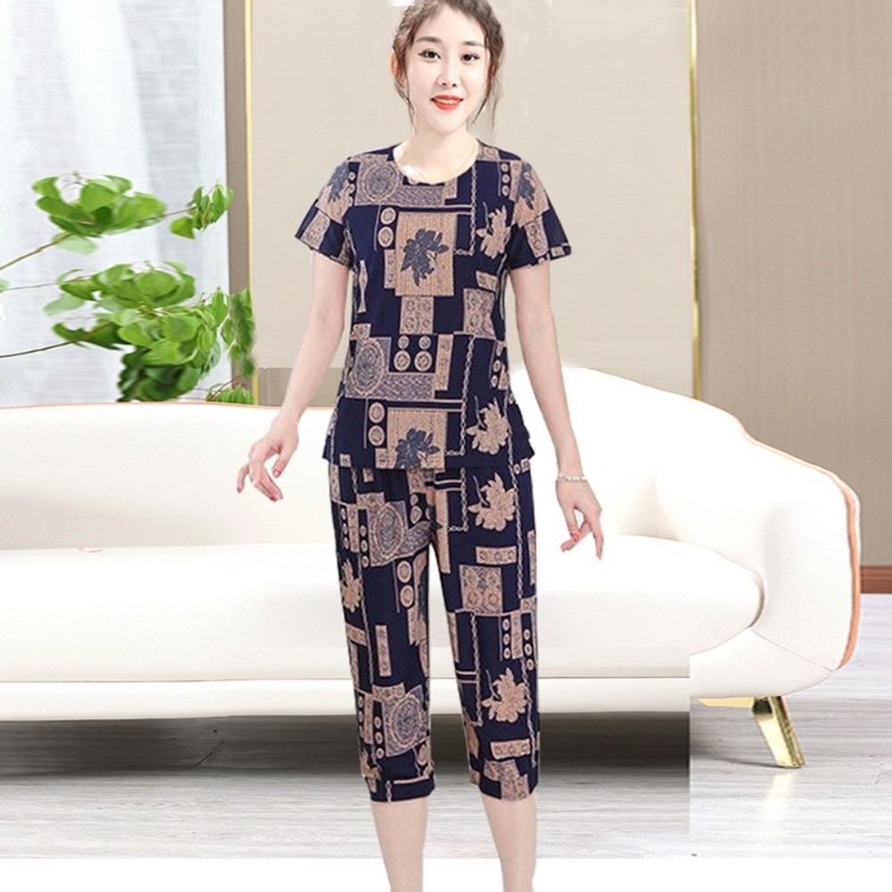 Women'S Fashion Pajamas - Setelan Kaos Ukuran Besar untuk Lansia,