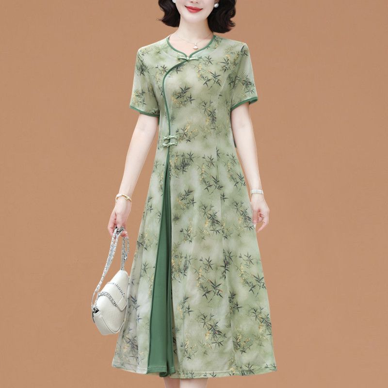 Gaun Elegan Berlengan Pendek u - Women Fashion Over 60 ulasan dan harga