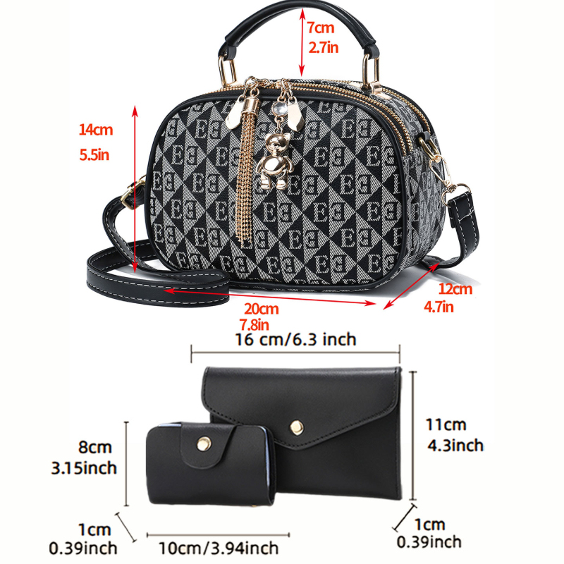 Tas mini bundar 3-in-1 dengan  - Crossbody Bag Women ulasan dan harga