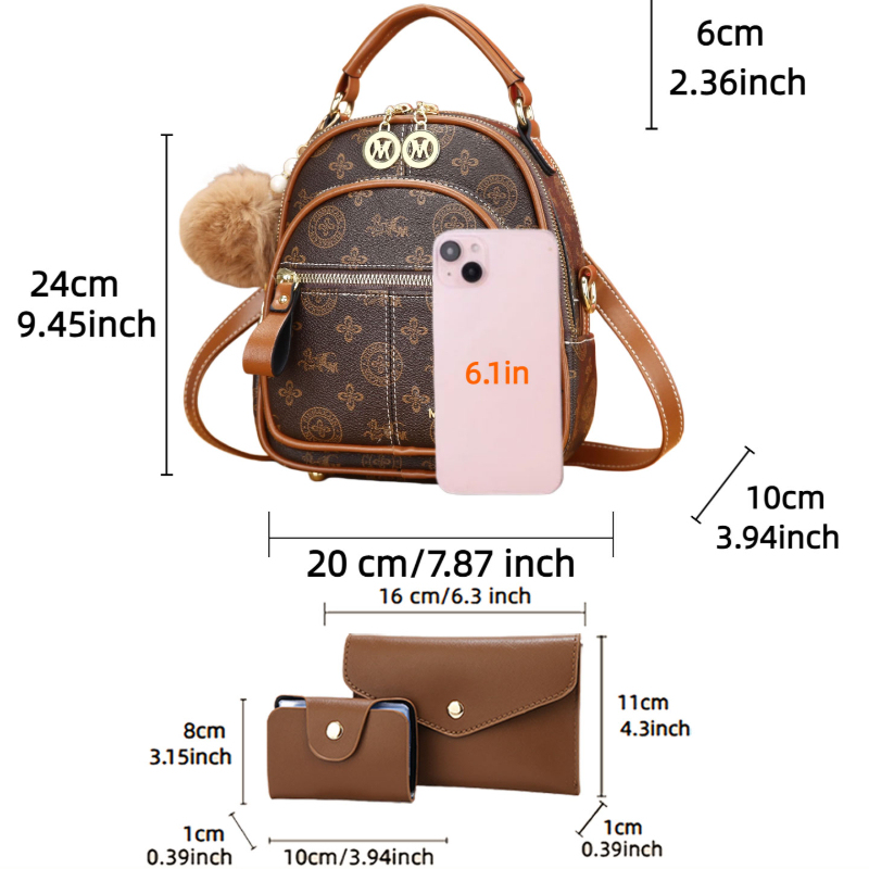 Set tas wanita 3-in-1, ransel  - Crossbody Bag Women ulasan dan harga
