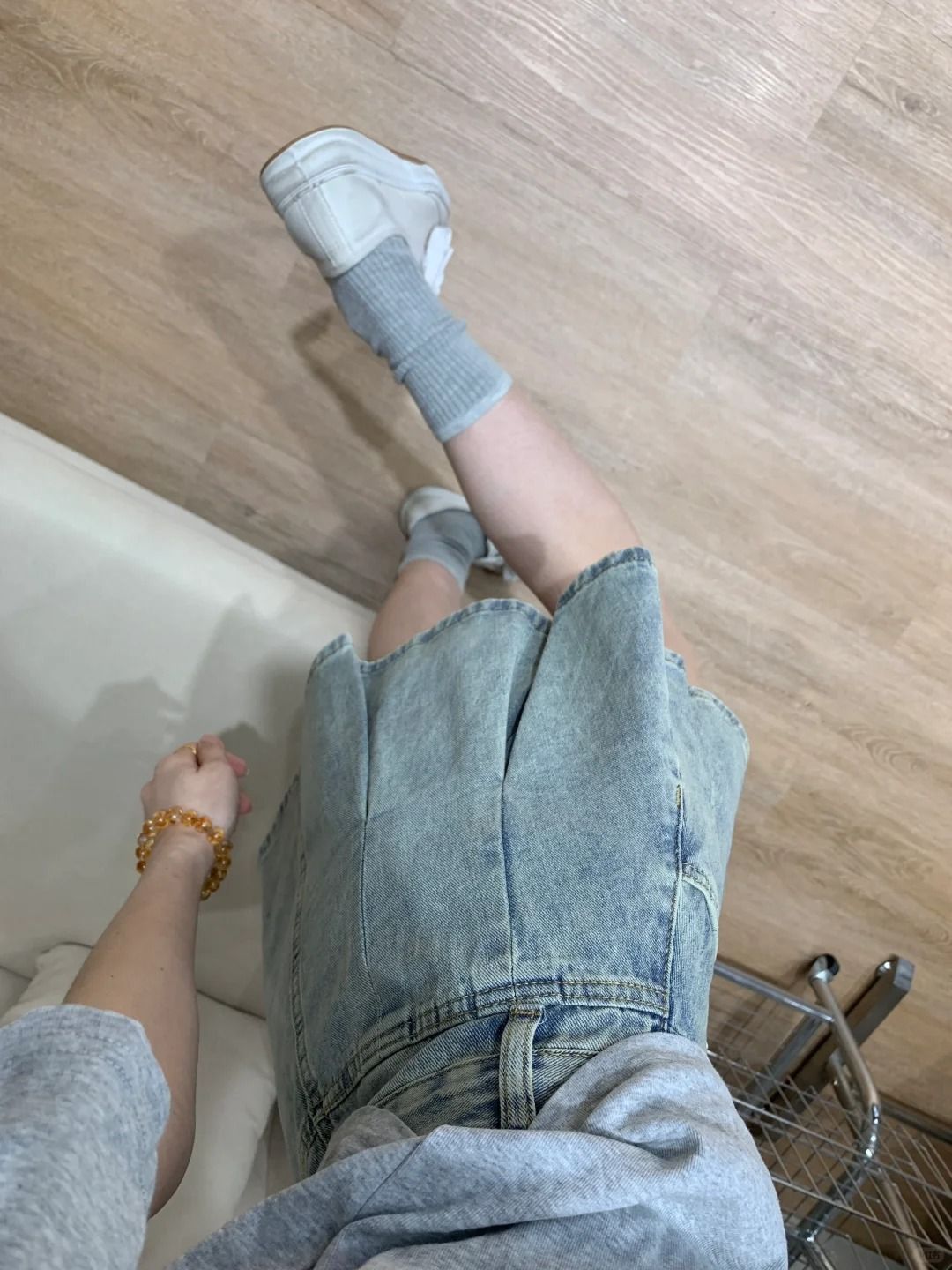 Rok Denim Wanita Pinggang Ting - Pleated Skirt Women ulasan dan harga