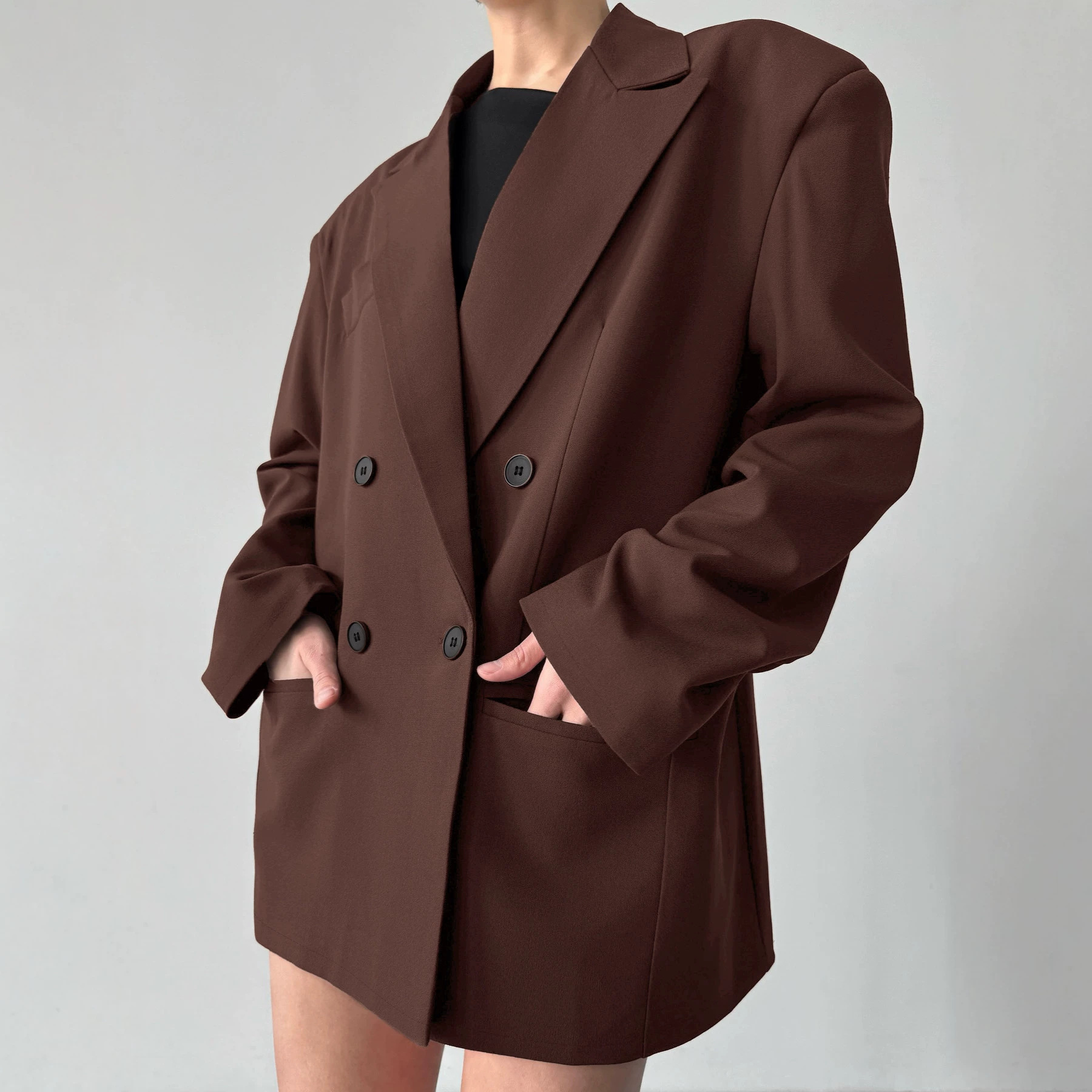 Jas Blazer Cokelat Vintage Mus - Blazer Women Oversized ulasan dan harga
