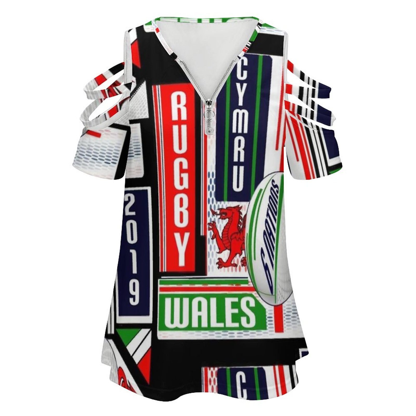 Kaus lengan pendek kerah V rit - Women'S Fashion Rugby Shirt ulasan dan harga