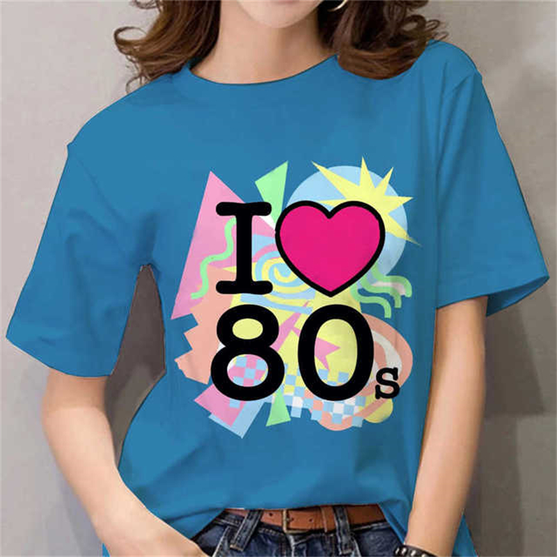 Kaos Wanita 80-an Hitam/Putih, - Women'S Fashion In The 80S ulasan dan harga