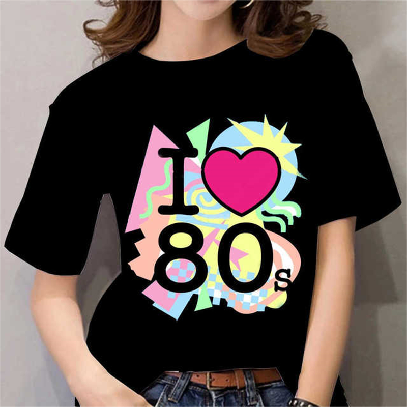 Kaos Wanita 80-an Hitam/Putih, - Women'S Fashion In The 80S ulasan dan harga