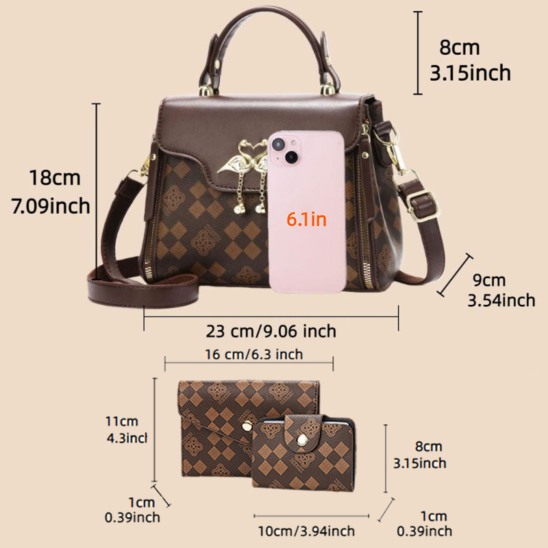 Set tas wanita 3-in-1, tas sel - Crossbody Bag Women ulasan dan harga