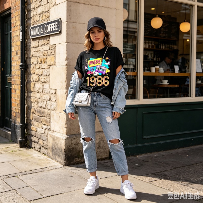 Kaos Grafis Retro 80-an Wanita - Women'S Fashion In The 80S ulasan dan harga
