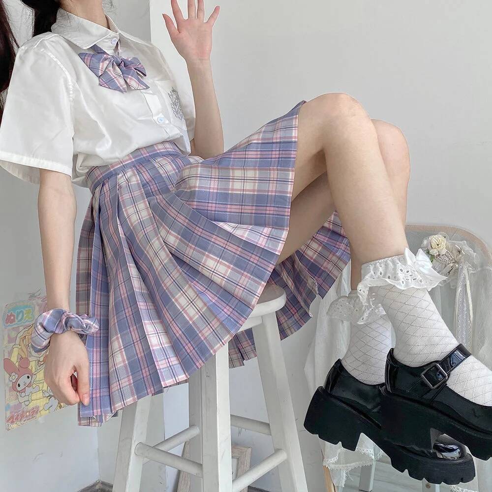 Rok Mini Jk Wanita Seragam Sek - Pleated Skirt Women ulasan dan harga