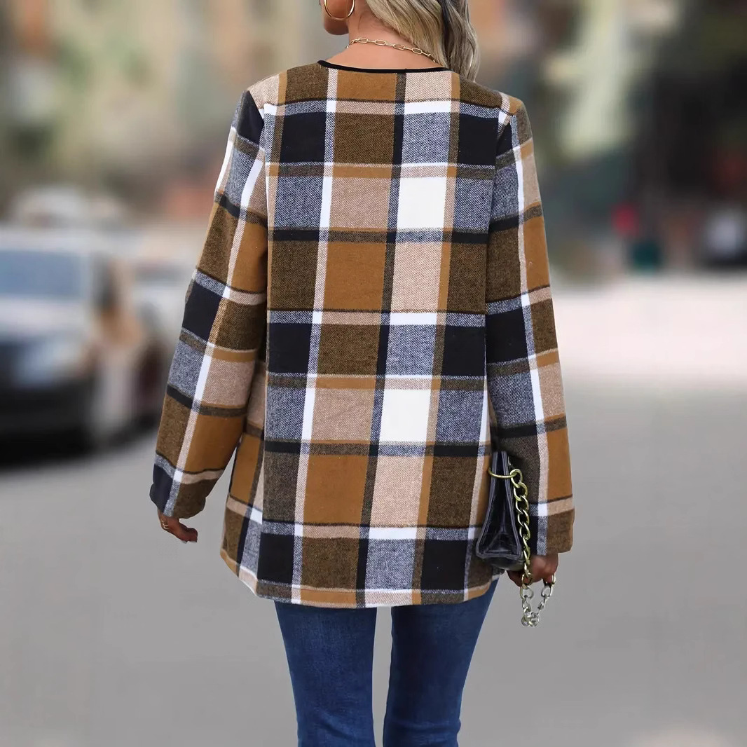Kardigan kotak-kotak warna kon - Women'S Fashion Jackets Amazon ulasan dan harga