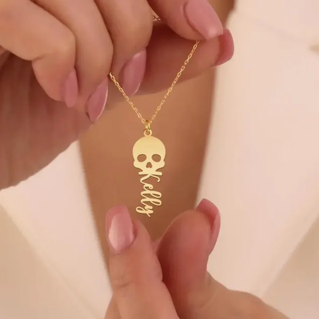 Kalung Tengkorak Kustom dengan - Women'S Fashion Edgy ulasan dan harga