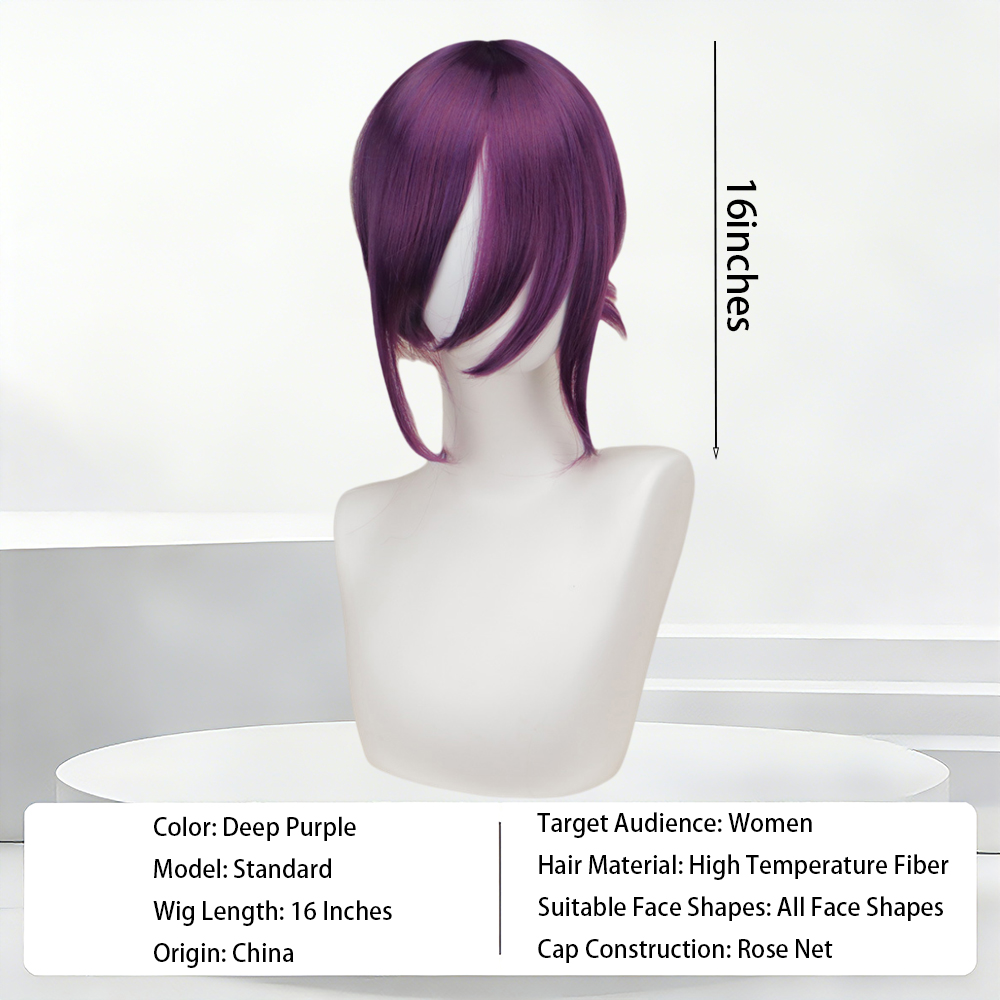 Wig Bob Berlapis Ungu Tua deng - Women'S Fashion Layering ulasan dan harga