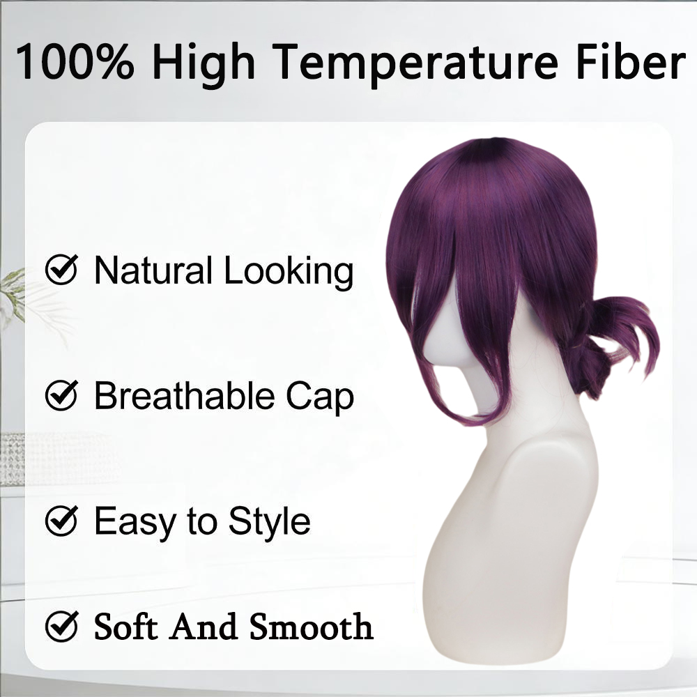 Wig Bob Berlapis Ungu Tua deng - Women'S Fashion Layering ulasan dan harga