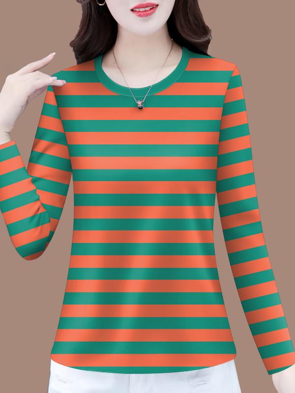 Kaos Dasar Lengan Panjang Modi - Women Fashion Over 40 ulasan dan harga