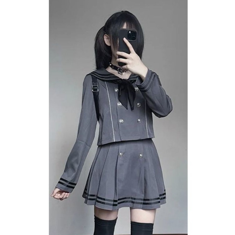 Kostum Cosplay Retro Subkultur - Pleated Skirt Women ulasan dan harga