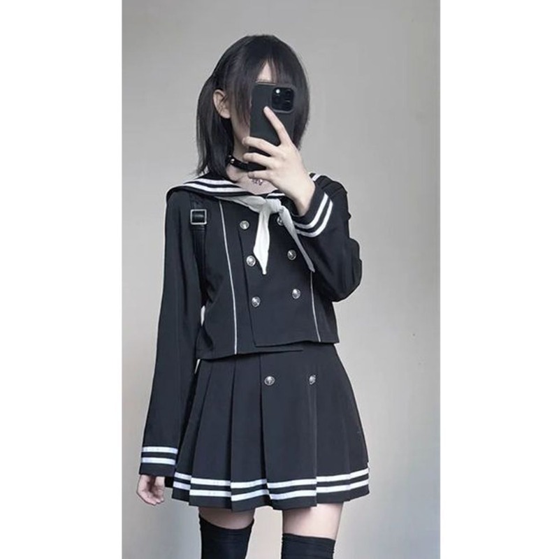 Kostum Cosplay Retro Subkultur - Pleated Skirt Women ulasan dan harga