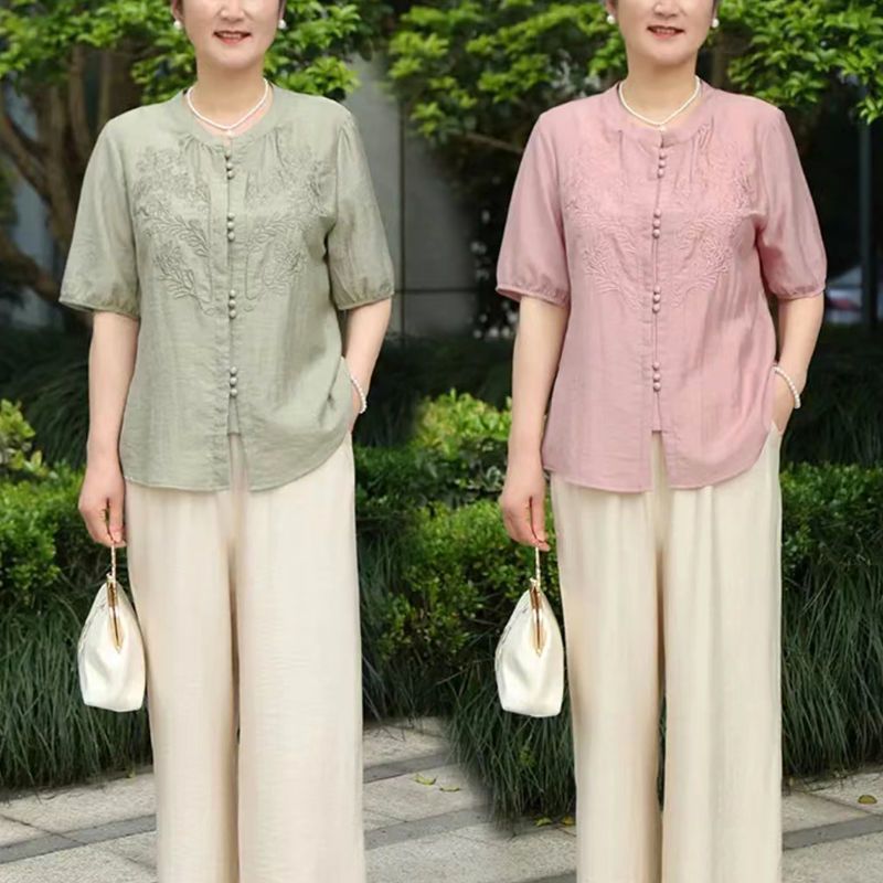 Setelan Ibu Bordir Gaya Cina T - Women Fashion Over 60 ulasan dan harga